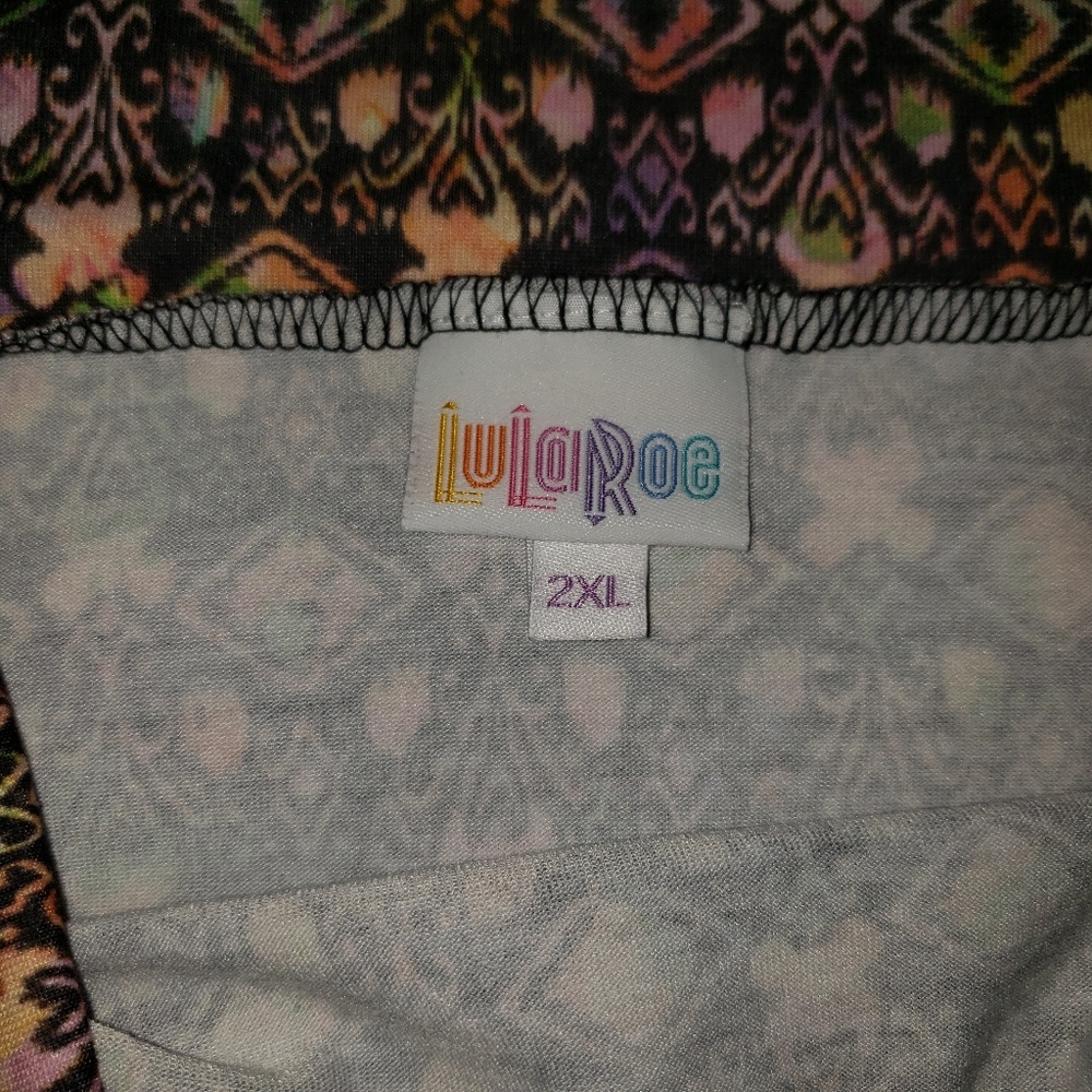 Lularoe 2xl Azure Black With Multicolored A Line - image 4